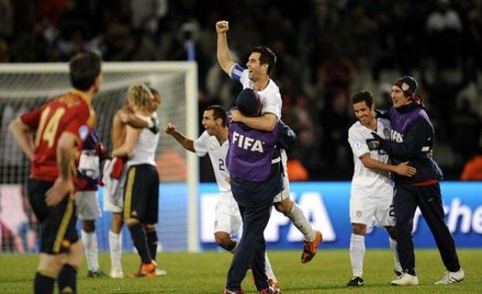 Amerykanie cieszą się ze zwycięstwa na stadionie w Bloemfontein