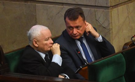 Prezes PiS Jarosław Kaczyński na sali obrad Sejmu