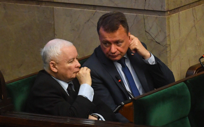 Prezes PiS Jarosław Kaczyński na sali obrad Sejmu