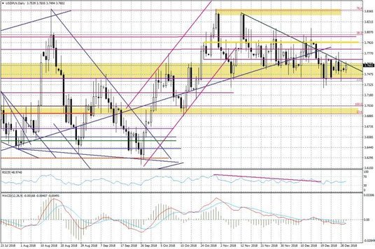 Wykres dzienny USDPLN