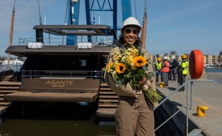 Wodowanie katamaranu Asante odbyło się w stoczni Sunreef Yachts w Gdańsku.