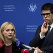 Minister zdrowia Jolanta Sobierańska-Grenda (L) i prezes Naczelnej Rady Lekarskiej Łukasz Jankowski 