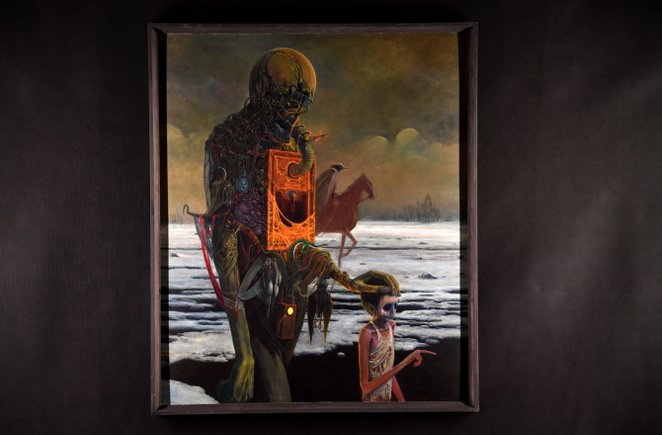 Jeden z 15 nieznanych obrazów Beksińskiego z „Wystawy jakiej nie było – Beksiński” w Centrum Kultura