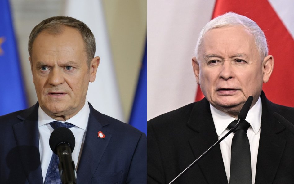 Premier Donald Tusk i prezes PiS Jarosław Kaczyński