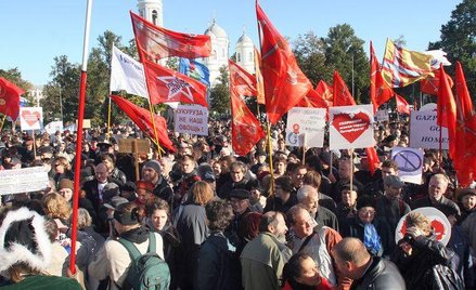 Sankt Petersburg. Protest przeciwko budowie wieży Gazpromu