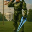 Donald Trump jako Master Chief, bohater legendarnej serii gier „Halo”. Mem zamieszczony na platformi