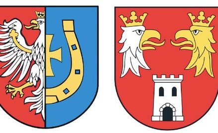 Powiat myszkowski – wersja dawna (z lewej) i poprawiona