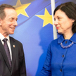 Marszałek Senatu Tomasz Grodzki i wiceprzewodnicząca Komisji Europejskiej Vera Jourová
