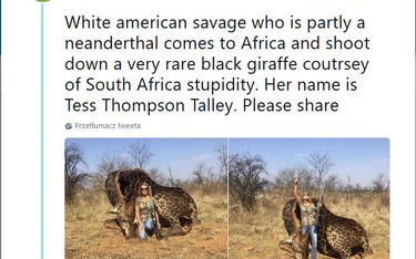 Zabiła żyrafę. Tłumaczy, że w ten sposób chroniła gatunek