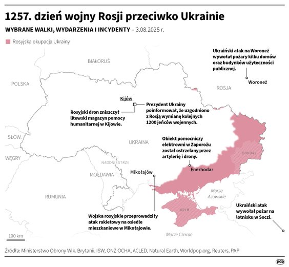 Tak wyglądała sytuacja na froncie w 1257 dniu wojny