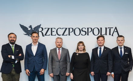 Uczestnicy debaty (od lewej): Cezary Szymanek, redaktor naczelny „Parkietu”, Dariusz Adamski, dyrekt