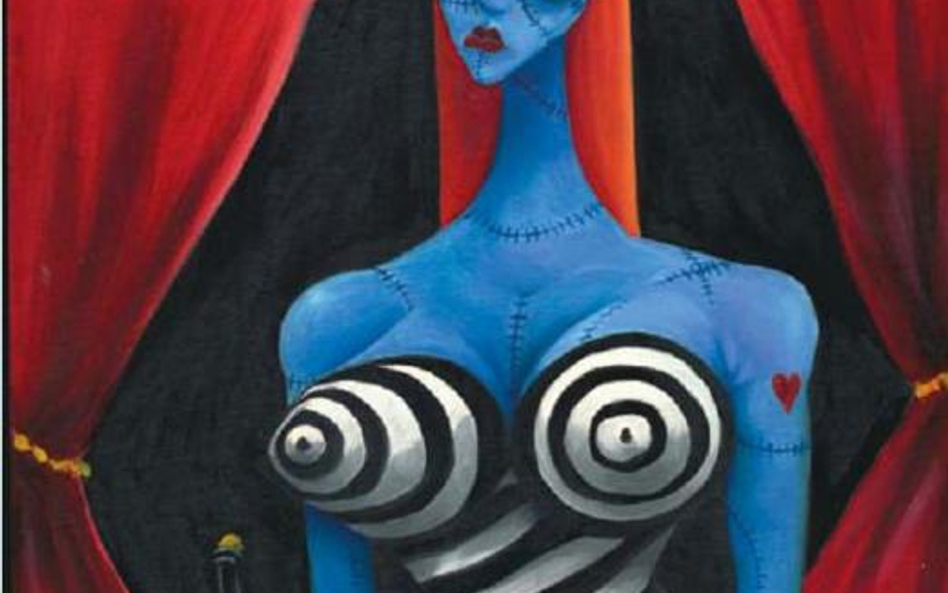 Tim Burton „Blue Girl with Wine”, ok. 1997, kolekcja prywatna © 2011 Tim Burton, dzięki uprzejmości 