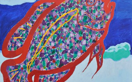 Ryszard Grzyb, Bez tytułu [Ryba], 1992?, olej, płótno