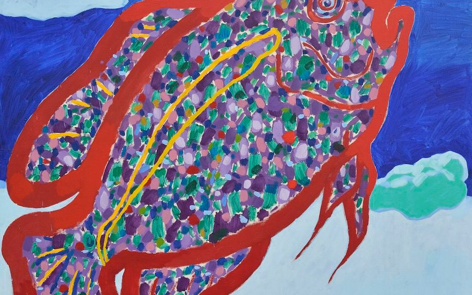 Ryszard Grzyb, Bez tytułu [Ryba], 1992?, olej, płótno