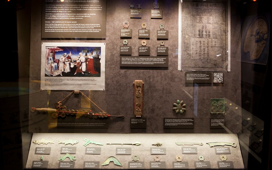 Gablota poświęcona Chinom - ojczyźnie papierowego pieniądza
