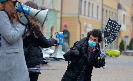 Wrocławscy studenci protestujący przeciw ministrowi edukacji i nauki, 9 grudnia 2020 r.
