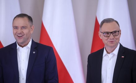 Prezydent RP Karol Nawrocki i były prezydent RP Andrzej Duda