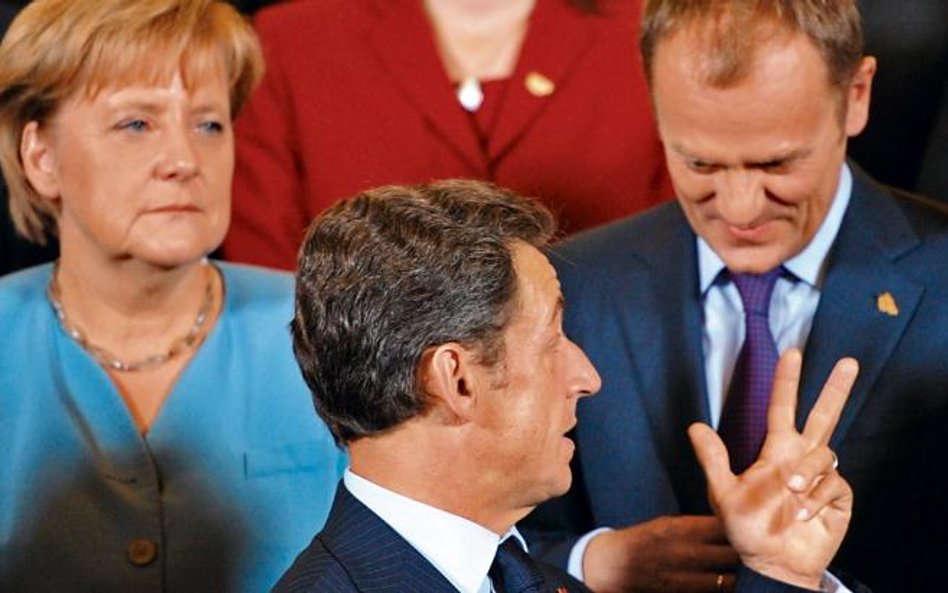 Angela Merkel, Nicolas Sarkozy i Donald Tusk spotkali się w Brukseli 4 października