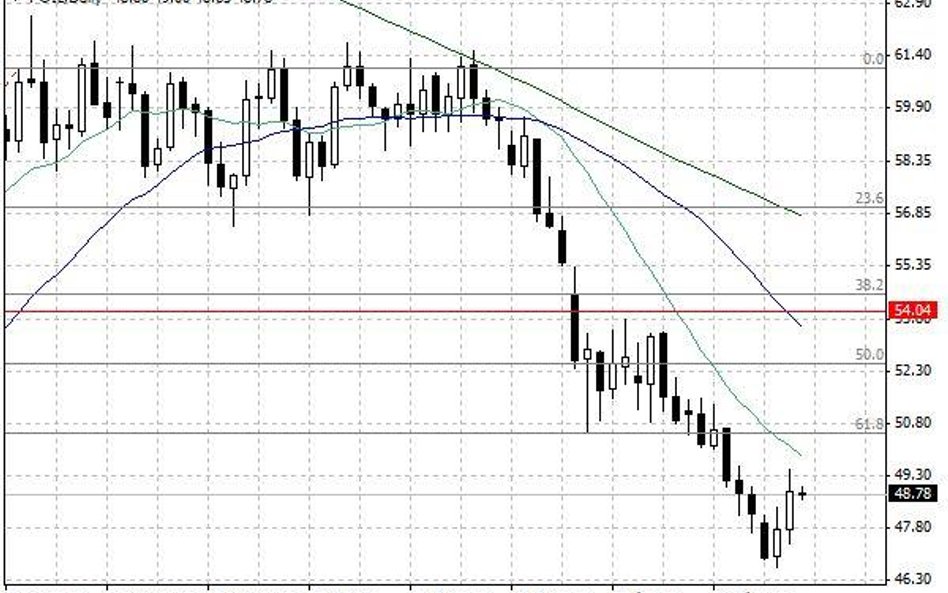 Notowania ropy naftowej WTI – dane dzienne.