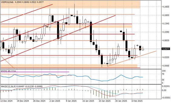 Wykres dzienny USDPLN