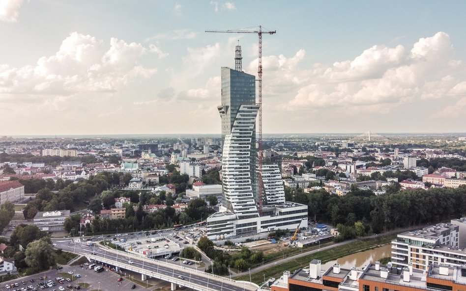 Najwyższa wieża kompleksu Olszynki Park osiągnie wysokość blisko 221 metrów.