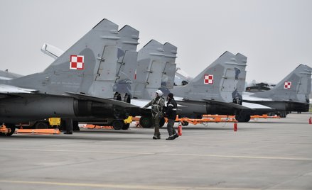 Myśliwce MiG-29 w 22. Bazie Lotnictwa Taktycznego w Malborku
