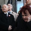 Jadwiga Gosiewska w towarzystwie Jarosława Kaczyńskiego podczas obw pierwszej rocznicy katastrofy sm