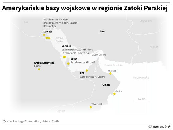 Amerykańskie bazy wojskowe w regionie Zatoki Perskiej