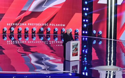 Prezes PiS Jarosław Kaczyński na konwencji PiS w Katowicach