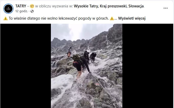 Groźna sytuacja w Tatrach. „Właśnie dlatego nie wolno lekceważyć pogody"
