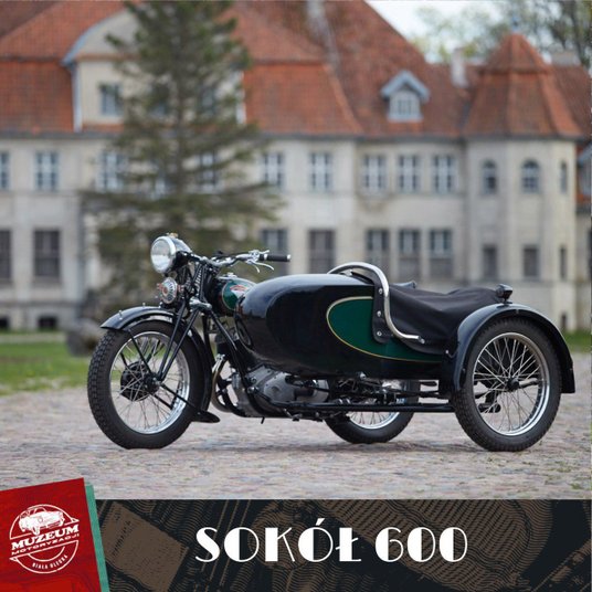 Sokół 600 to jedna z ikon polskiej motoryzacji. Urokliwy boczny wózek dopełnia dzieła. W latach 30. 