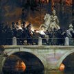 Wojciech Kossak, „Starcie belwederczyków z kirasjerami rosyjskimi na moście w Łazienkach 29 listopad