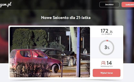 Zbiórka na seicento dla 21-latka