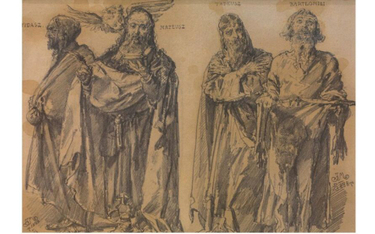 „Czterej apostołowie” (1888), rysunek ołówkiem