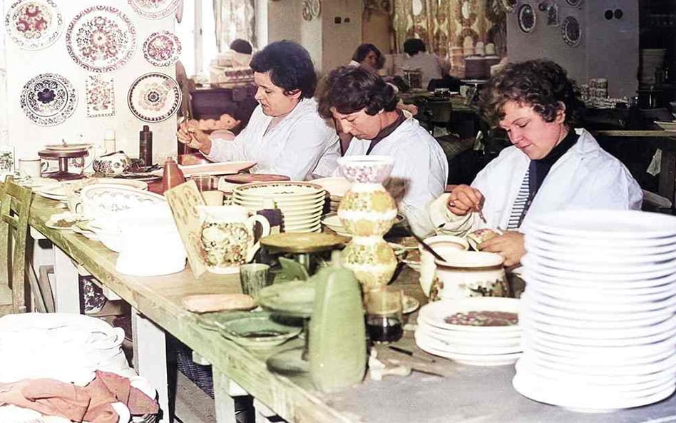 Malarki przy pracy, koniec lat 70. XX w. Fot. Archiwum Muzeum Ziemi Kujawskiej i Dobrzyńskiej we Wło