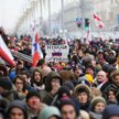 Protest w Mińsku: "Niech żyje Białoruś" i porwany portret Putina