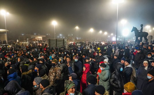 Protest przeciwko podwyżkom w Ałmaty