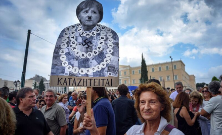 Kanclerz Angela Merkel często była negatywną bohaterką greckich demonstrantów