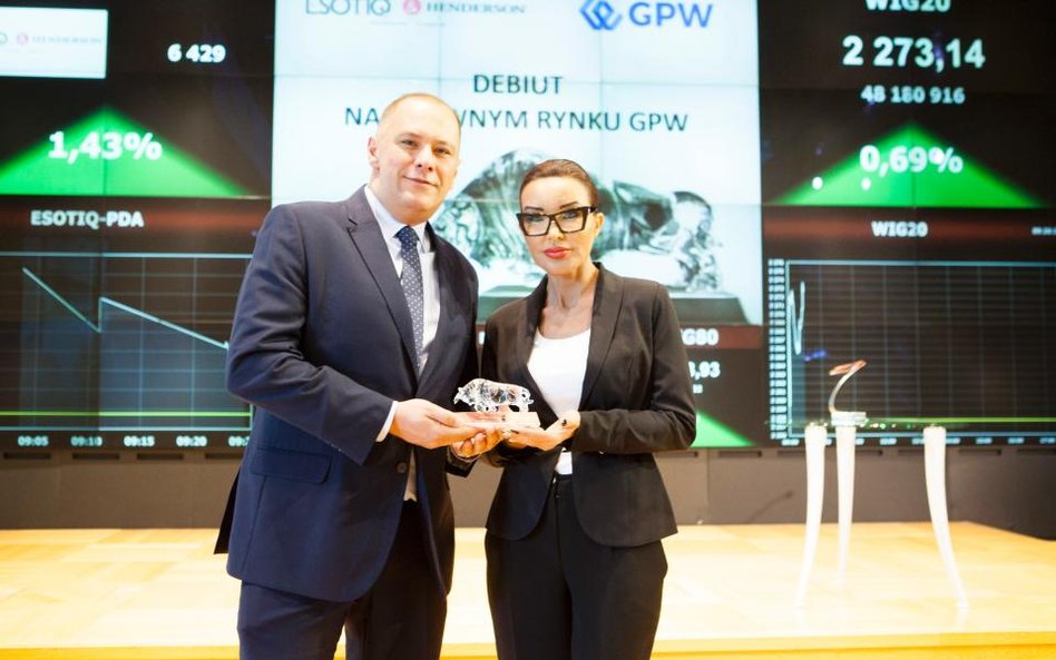 Debiut spółki Esotiq & Henderson na rynku głównym GPW. Na zdjęciu Adam Skrzypek - prezes zarządu spó