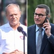 Były premier Mateusz Morawiecki (z prawej) cieszy się w sondażu największym poparciem wyborców Konfe