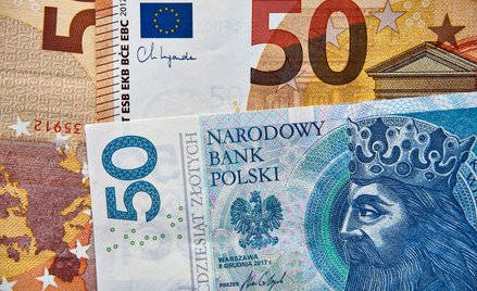 Słabsze euro przeszkadza złotemu