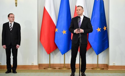 Były minister spraw wewnętrznych i administracji Mariusz Kamiński i prezydent RP Andrzej Duda