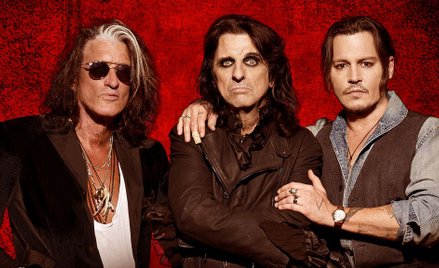 Hollywoodzkie Wampiry, czyli (od lewej) Joe Perry, lider Aerosmith, Alice Cooper i Johnny Depp