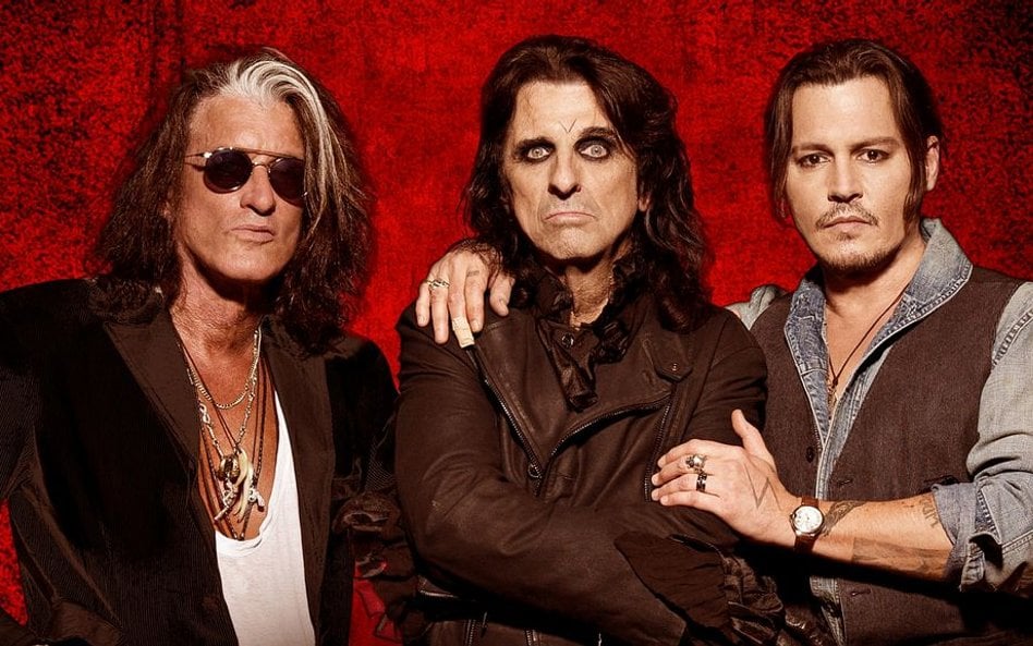 Hollywoodzkie Wampiry, czyli (od lewej) Joe Perry, lider Aerosmith, Alice Cooper i Johnny Depp