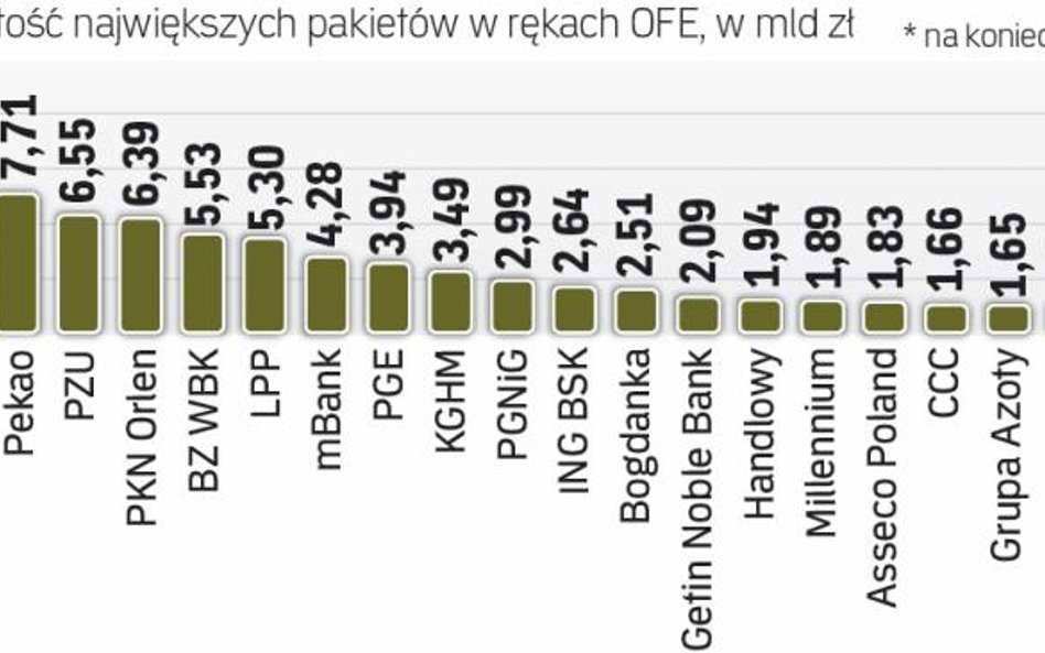 OFE inwestują najwięcej w duże spółki