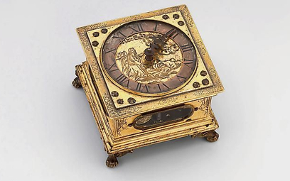 Złocony zegar kaflowy wykonany w Wilnie w XVII stuleciu