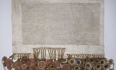 Zachowany w Archiwum Głównym Akt Dawnych w Warszawie egzemplarz aktu uni lubelskiej.