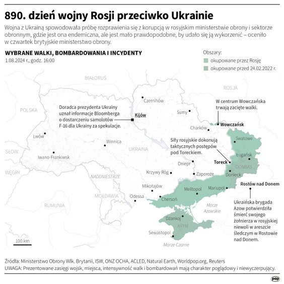 Tak wyglądała sytuacja na froncie w 890 dniu wojny