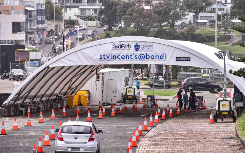 Mobilny punkt testowania na obecność koronawirusa w Sydney