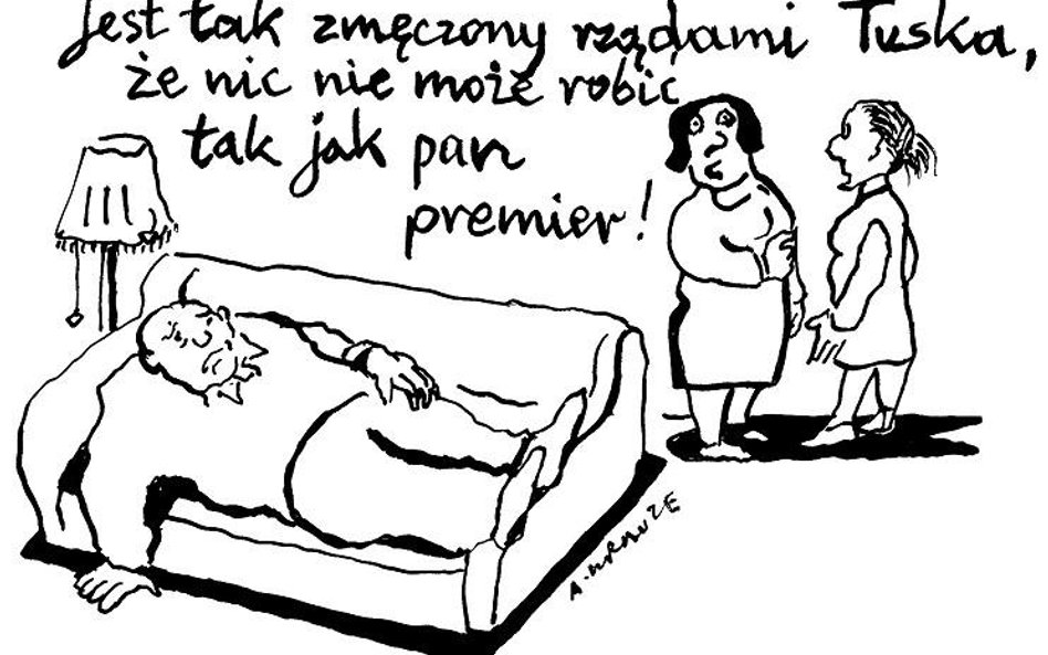 Komentarz rysunkowy. Zmęczony rządami Tuska